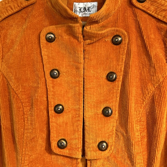 Live A Little Orange Sargeant Peppers Style Corduroy Jacket - Picture 2 of 10